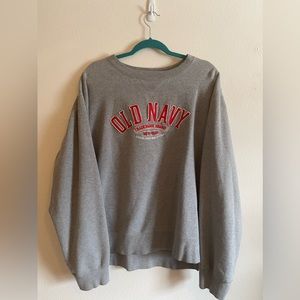 💥 Vintage Y2K Old Navy Trademark Embroidery Grey Crewneck, size XL 💥